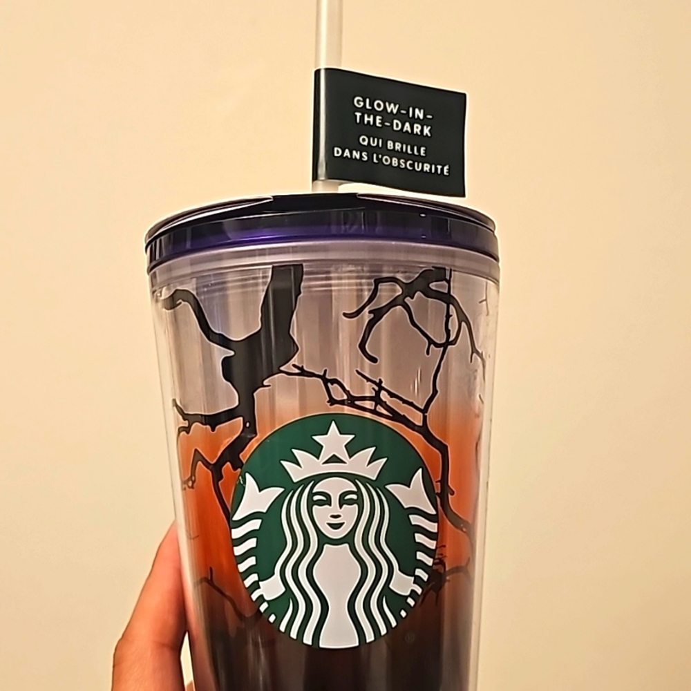 Starbucks 16 oz Halloween tumbler glow in the dark